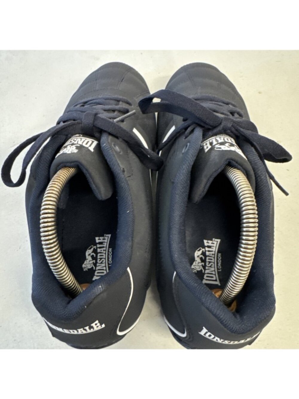 Men s Lonsdale Camden Navy/White Leather Lace Up Trainers Size US 9 EU 43 - Picture 6 of 7